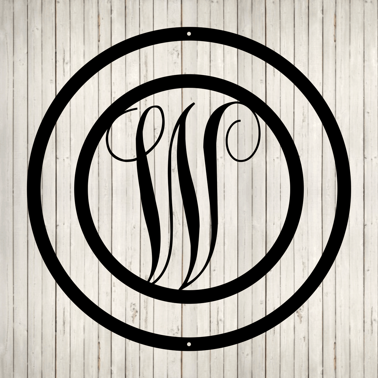 Swirly Circled Initial with Last Name and Est. Date