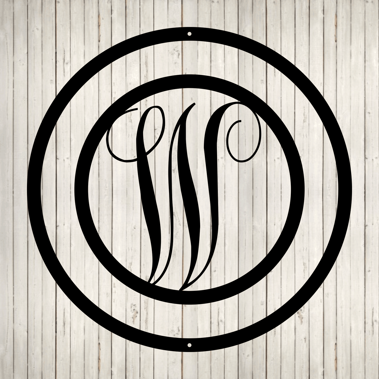 Swirly Circled Initial with Last Name and Est. Date