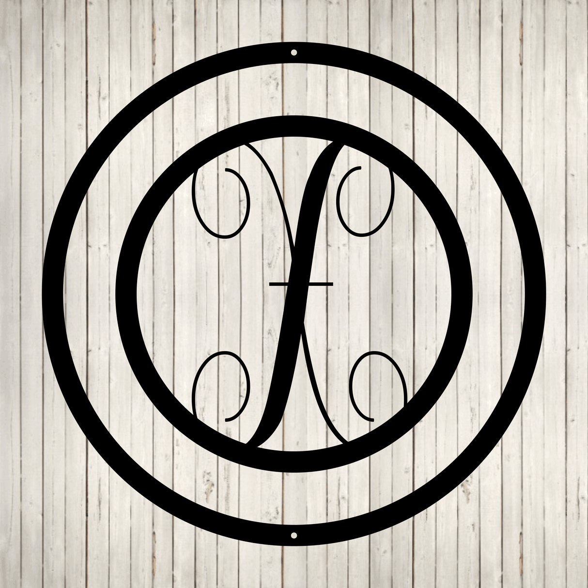 Swirly Circled Initial with Last Name and Est. Date