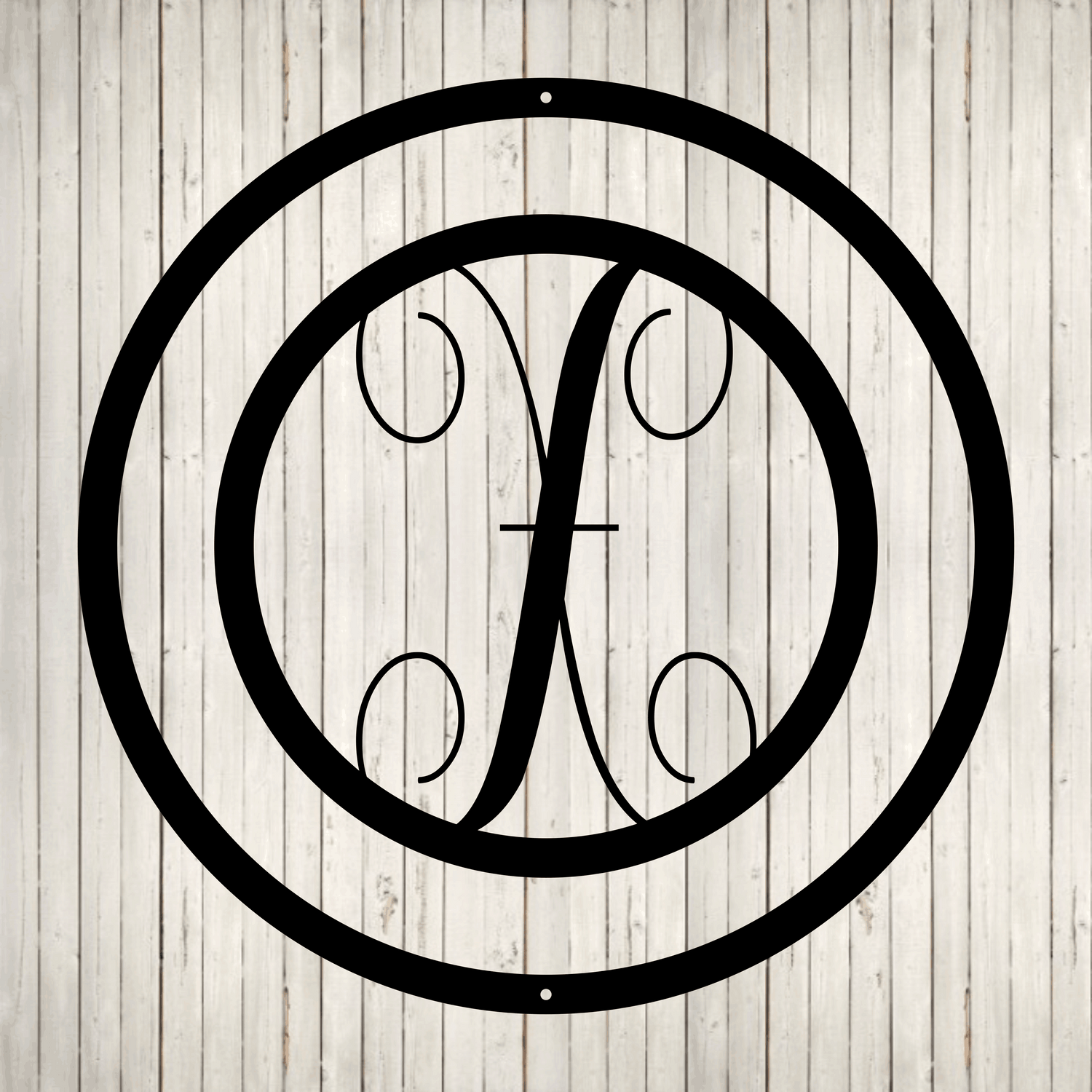 Swirly Circled Initial with Last Name and Est. Date