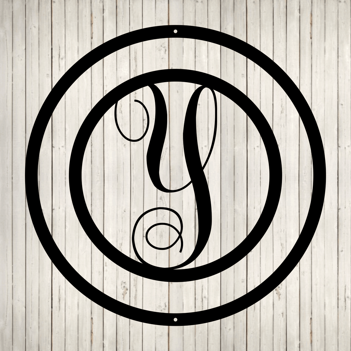 Swirly Circled Initial with Last Name and Est. Date