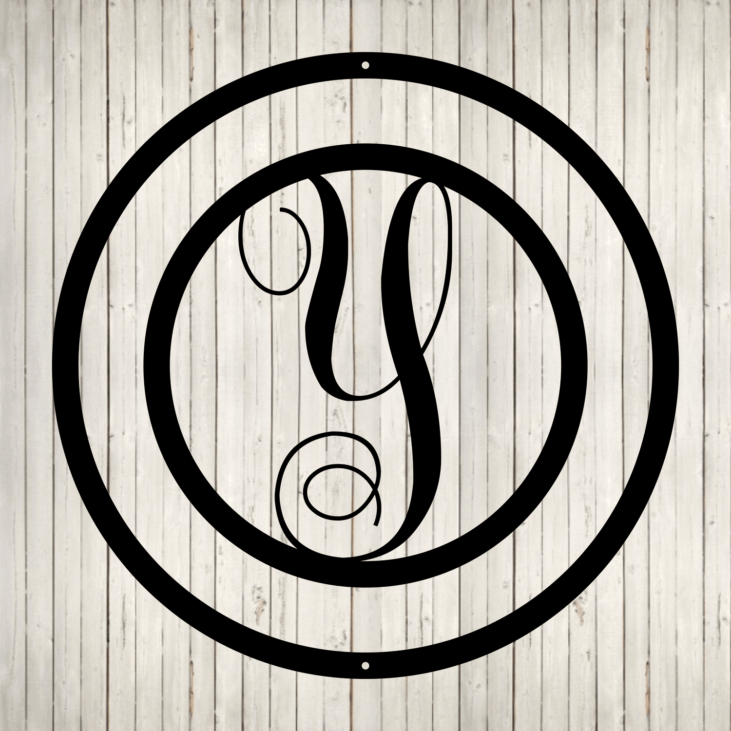 Swirly Circled Initial with Last Name and Est. Date