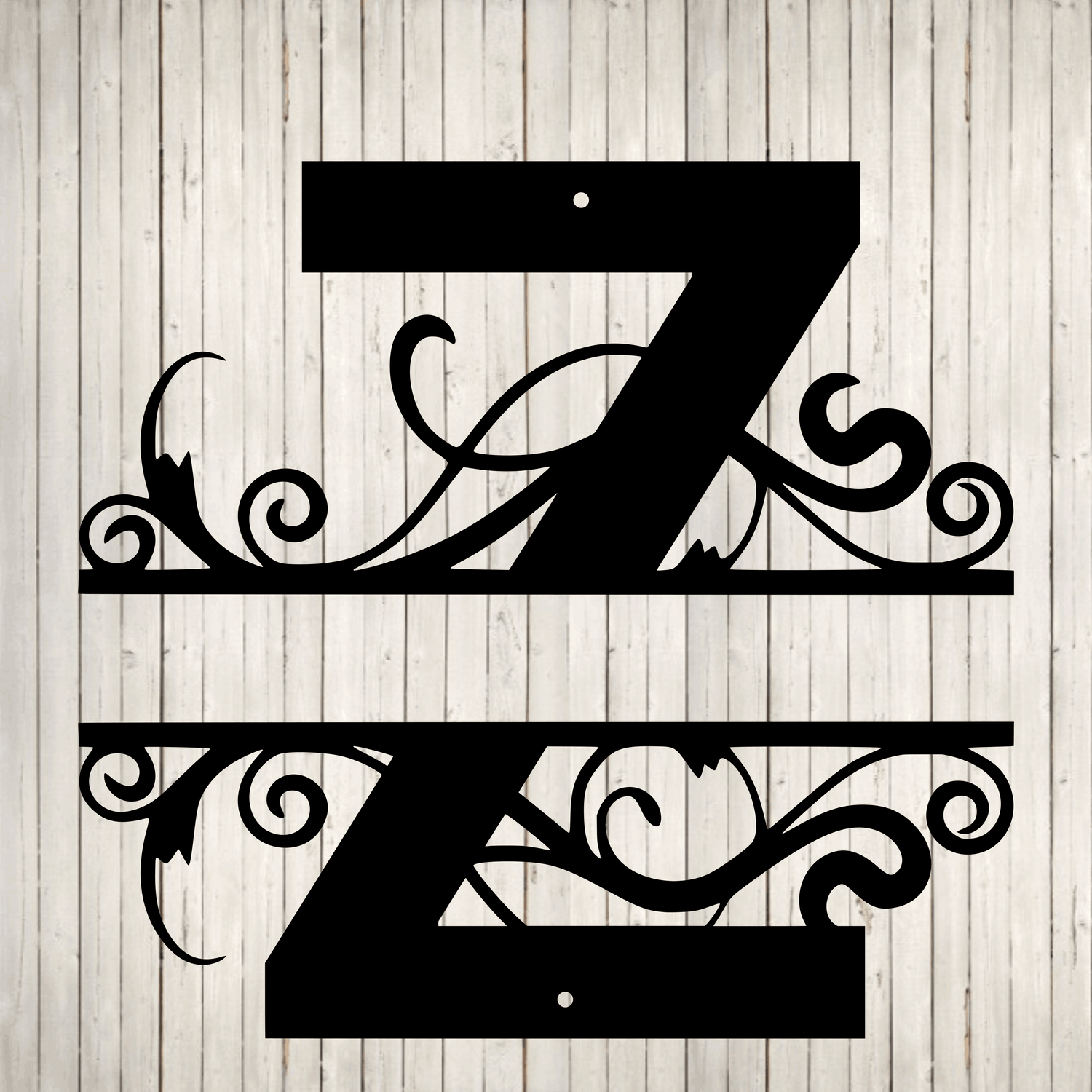 Split Swirl Block Initial with Custom Text