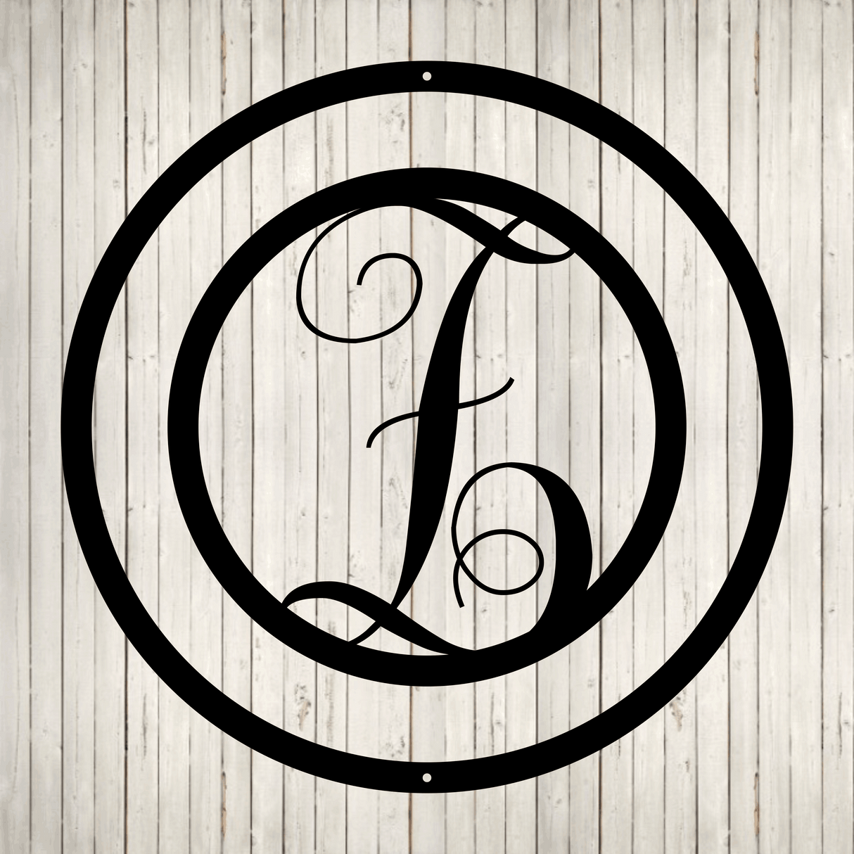 Swirly Circled Initial with Last Name and Est. Date