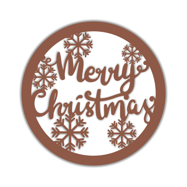 Merry Christmas Snowflake Circle
