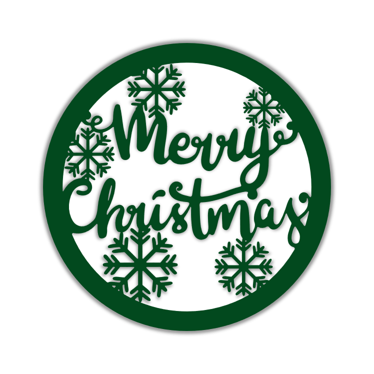 Merry Christmas Snowflake Circle