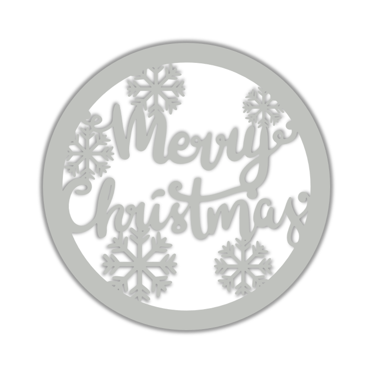 Merry Christmas Snowflake Circle