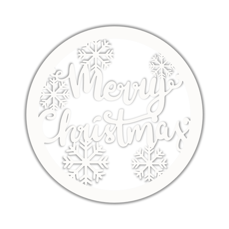 Merry Christmas Snowflake Circle