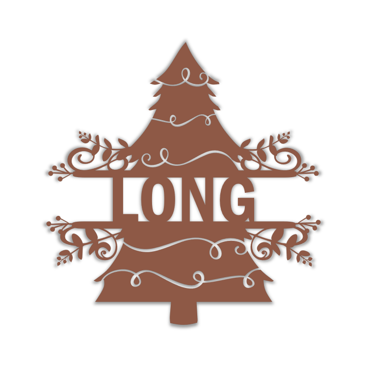 Custom Text Split Christmas Tree