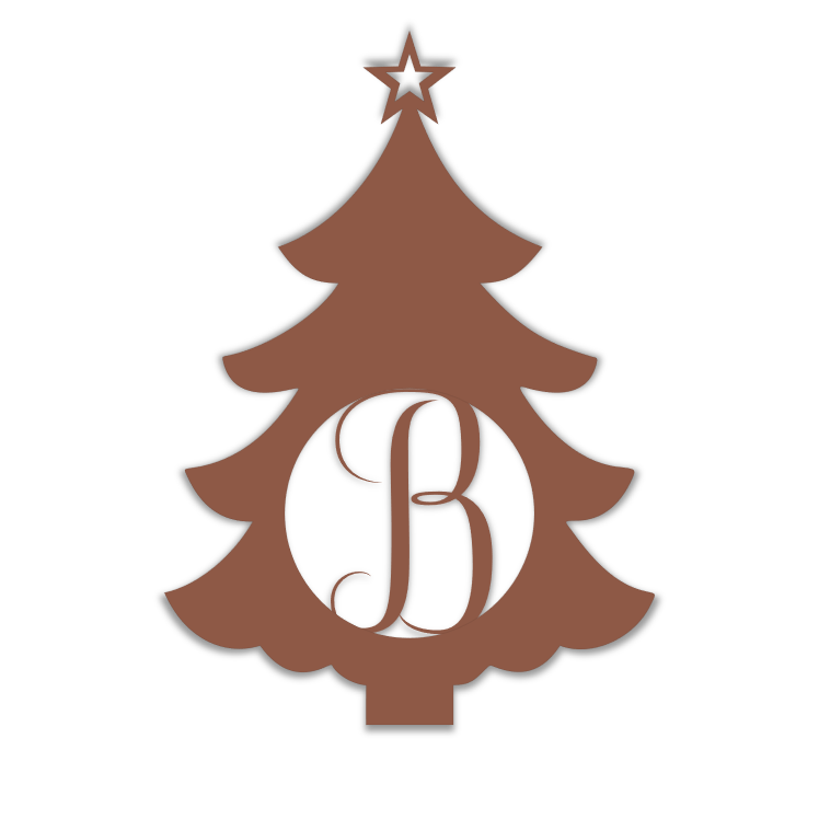 Monogram Initial Christmas Tree