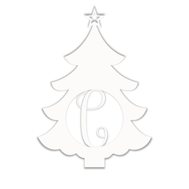 Monogram Initial Christmas Tree