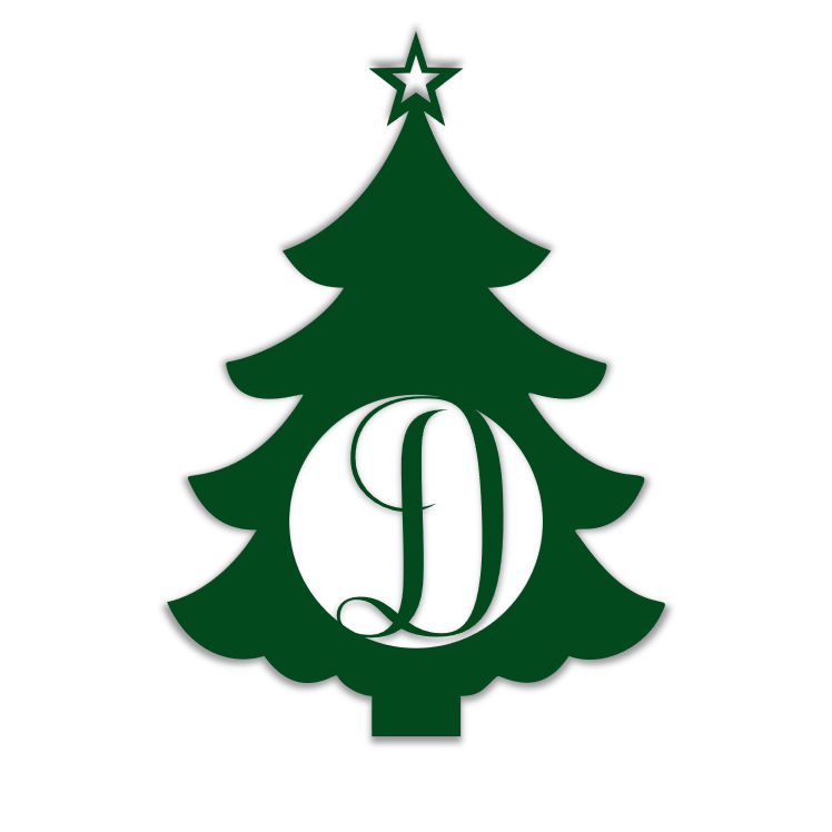Monogram Initial Christmas Tree