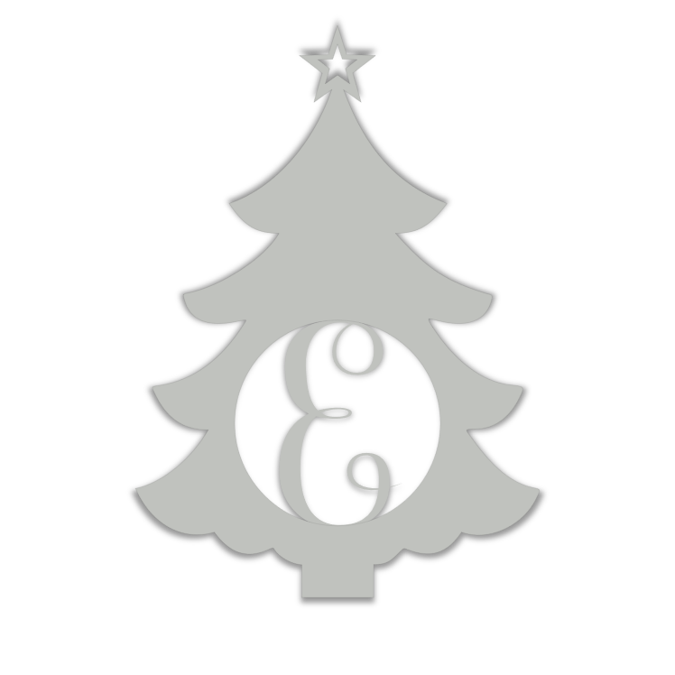 Monogram Initial Christmas Tree