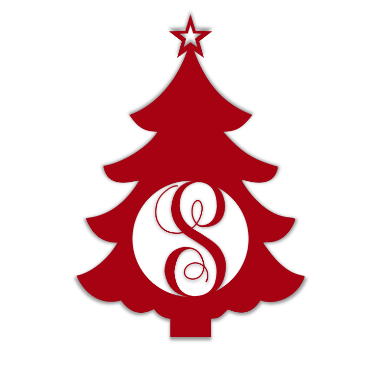 Monogram Initial Christmas Tree
