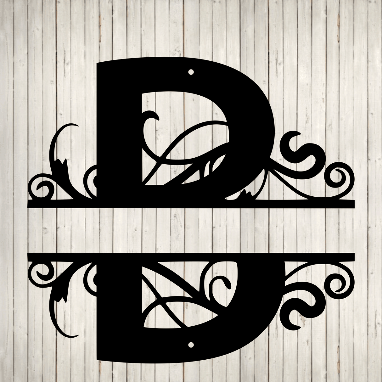 Split Swirl Block Initial with Custom Text